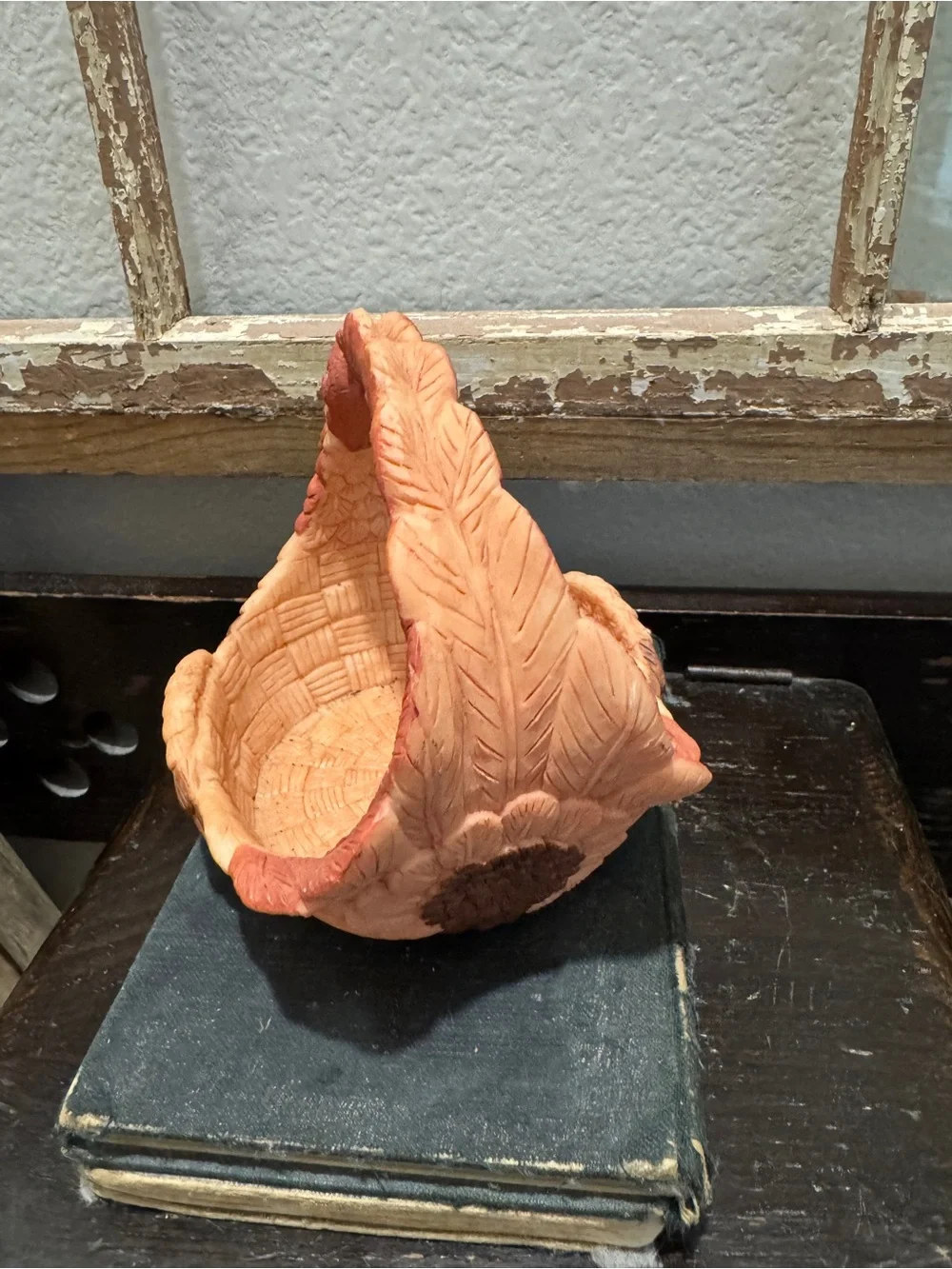Vintage Decorative Orange Turkey Basket - Home Accents